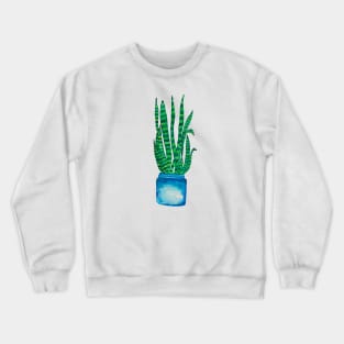 Snake Plant, Quarantine Watercolor Crewneck Sweatshirt